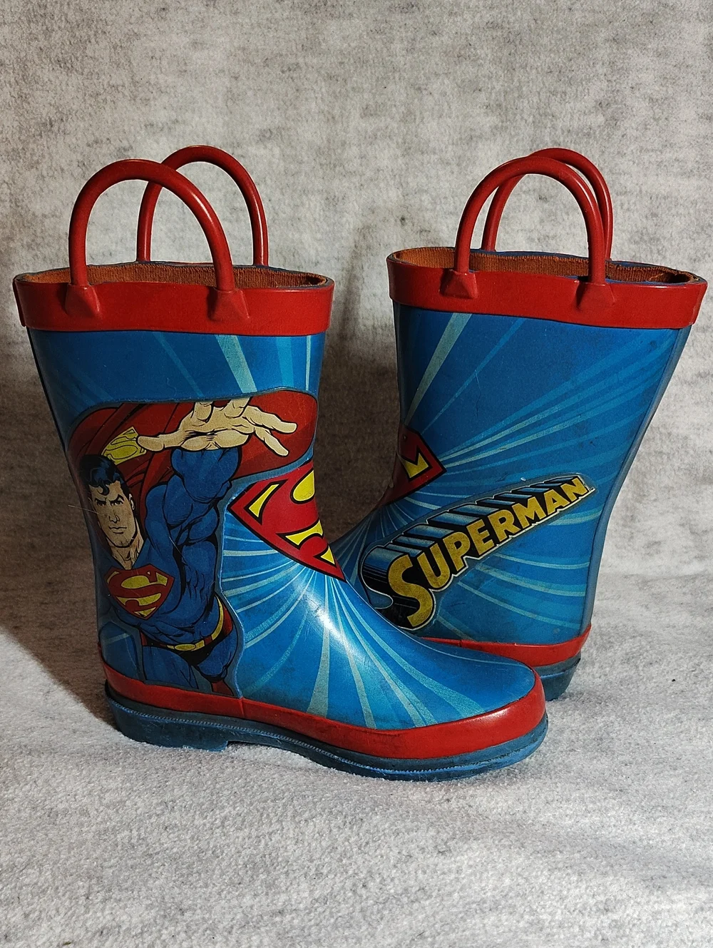 DC Comics Superman Blue and Red Kids Rain Boots